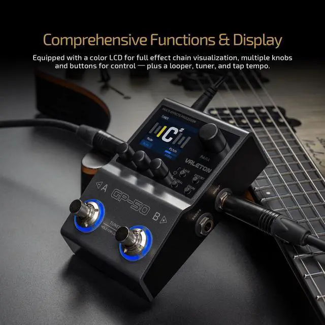 Alt view image 4 of 7 - GP-50 Multi-Effects Processor | NAM & IR Loader with 100+ HD Effects, 9 Simultaneous Modules, BT App Control, 100 Patch Slots for Guitar/Bass(Plus 1 Additional 15CM TRS Cable By Volktone)