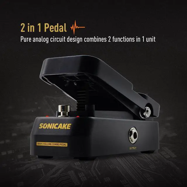 Alt view image 2 of 7 - Active Volume & Wah Pedal, Mini 2 in 1 Combo Electric Guitar Effect Pedal with Wah Wah Active Volume Control 5.85"L x 2.58"W x 2.4"H - VolWah