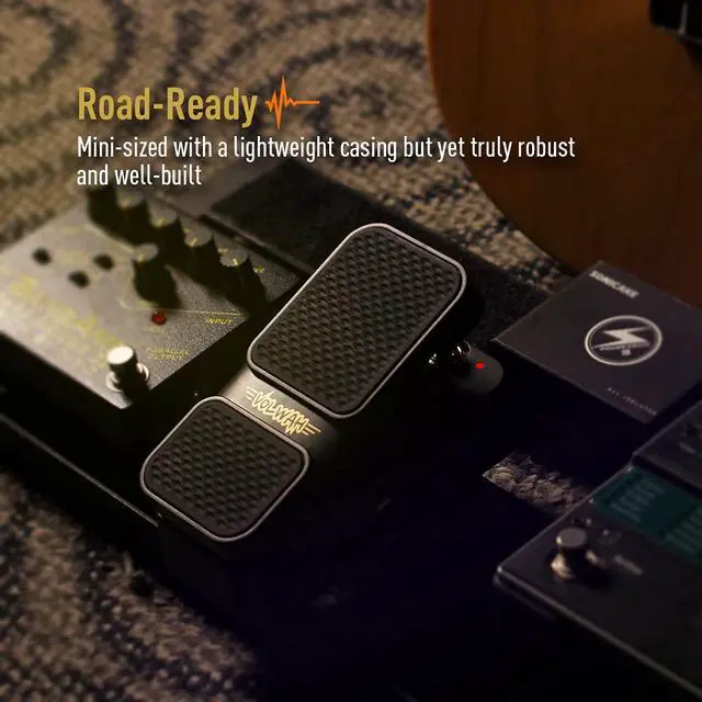 Alt view image 6 of 7 - Active Volume & Wah Pedal, Mini 2 in 1 Combo Electric Guitar Effect Pedal with Wah Wah Active Volume Control 5.85"L x 2.58"W x 2.4"H - VolWah