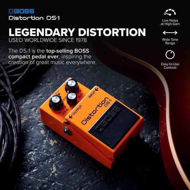 Alt view image 2 of 7 - DS-1 Distortion | Compact Distortion Pedal | The Benchmark in Guitar Distortion | Hard-edged Attack & Smooth Sustain | Wide Tone Range