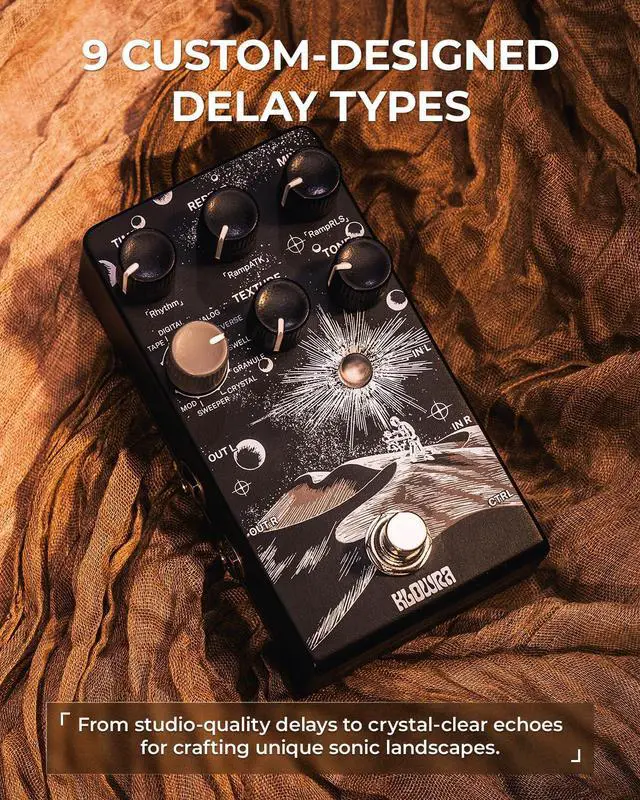 Alt view image 2 of 7 - Everlast Delay Guitar Pedal for Electric Guitar - Ramp,9 Stereo Delay Types, Tap Tempo, True Bypass, Analog Dry Through, support Expression Pedal&TS/TRS footswitch