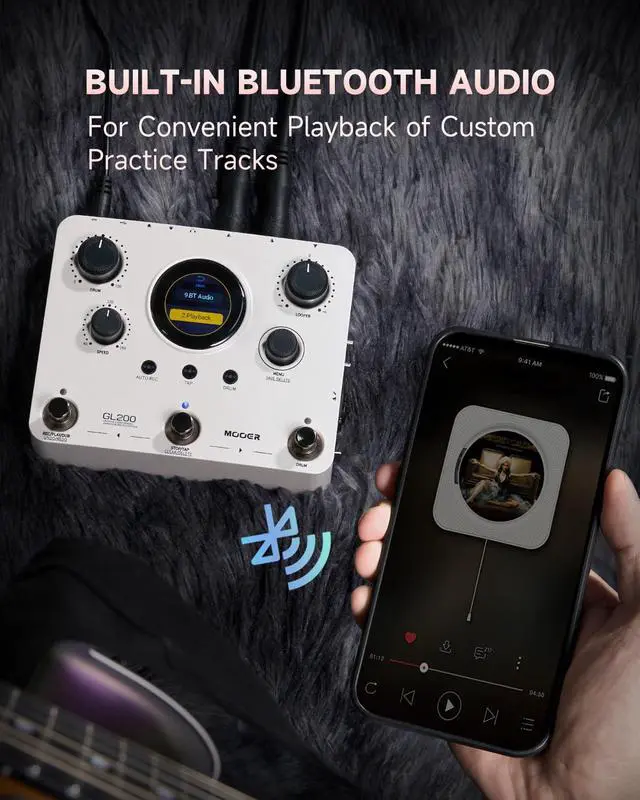 Alt view image 6 of 7 - GL200 Looper Pedal Drum Machine, Drum Looper Guitar Pedal with 800 Mins Loop Dual TRS MIDI I/O Custom Drum Kits MIDI Groove Import Bluetooth Audio Integration Supports Microphone Headphone