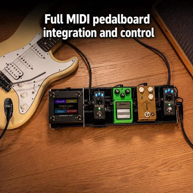 Alt view image 3 of 7 - TONEX ONE+ AI Guitar Amp & Effects Pedal with Bluetooth Wireless Editing, MIDI Control, USB Audio Interface, 60,000+ Tone Models, Compact Amp Simulator Cab & Stompbox Modeler