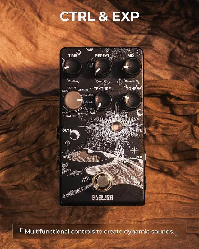 Alt view image 4 of 7 - Everlast Delay Guitar Pedal for Electric Guitar - Ramp,9 Stereo Delay Types, Tap Tempo, True Bypass, Analog Dry Through, support Expression Pedal&TS/TRS footswitch