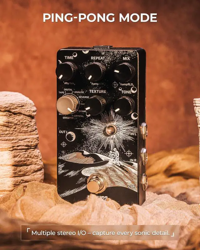 Alt view image 5 of 7 - Everlast Delay Guitar Pedal for Electric Guitar - Ramp,9 Stereo Delay Types, Tap Tempo, True Bypass, Analog Dry Through, support Expression Pedal&TS/TRS footswitch