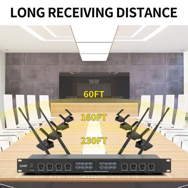 Alt view image 2 of 7 - YT8 Wireless Microphone Conference System,8 Channel Desktop Mics | Gooseneck microphone System,UHF 540MHz-599.5MHz,PLL Locked,Conference Room Mics for Public Speaking,Lecture,Outdoor Teaching