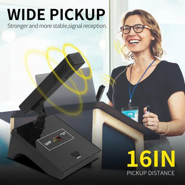 Alt view image 4 of 7 - YT8 Wireless Microphone Conference System,8 Channel Desktop Mics | Gooseneck microphone System,UHF 540MHz-599.5MHz,PLL Locked,Conference Room Mics for Public Speaking,Lecture,Outdoor Teaching