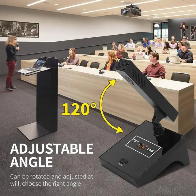 Alt view image 6 of 7 - YT8 Wireless Microphone Conference System,8 Channel Desktop Mics | Gooseneck microphone System,UHF 540MHz-599.5MHz,PLL Locked,Conference Room Mics for Public Speaking,Lecture,Outdoor Teaching