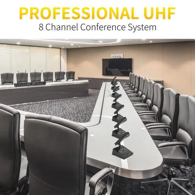 Alt view image 7 of 7 - YT8 Wireless Microphone Conference System,8 Channel Desktop Mics | Gooseneck microphone System,UHF 540MHz-599.5MHz,PLL Locked,Conference Room Mics for Public Speaking,Lecture,Outdoor Teaching