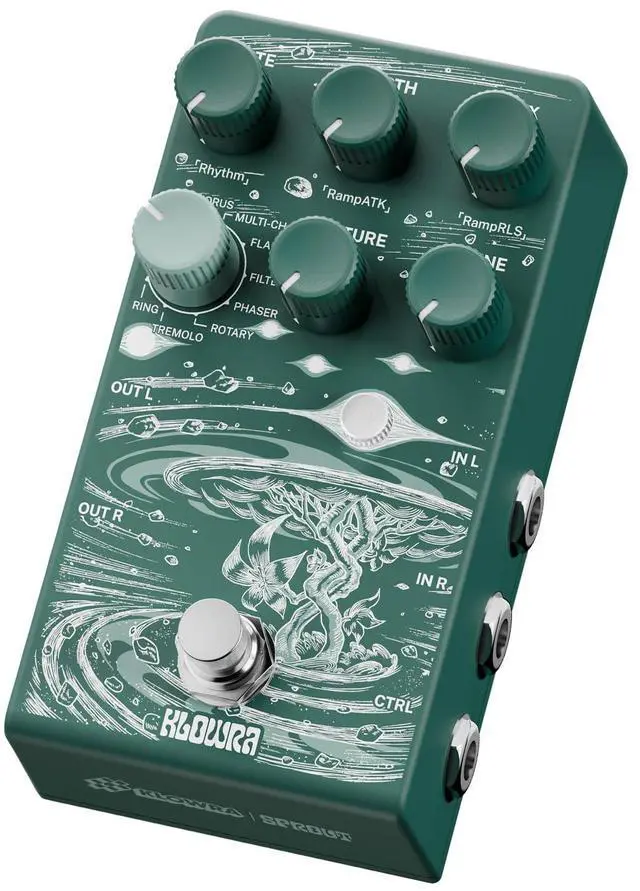 Main image of Sprout Modulation Guitar Effects Pedal with 9 modes | True Stereo,Rotary,Chorus,Flanger,Analog Dry Through,True Bypass, Tap Tempo,Presets