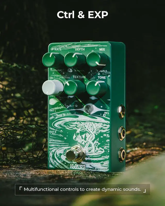 Alt view image 4 of 7 - Sprout Modulation Guitar Effects Pedal with 9 modes | True Stereo,Rotary,Chorus,Flanger,Analog Dry Through,True Bypass, Tap Tempo,Presets