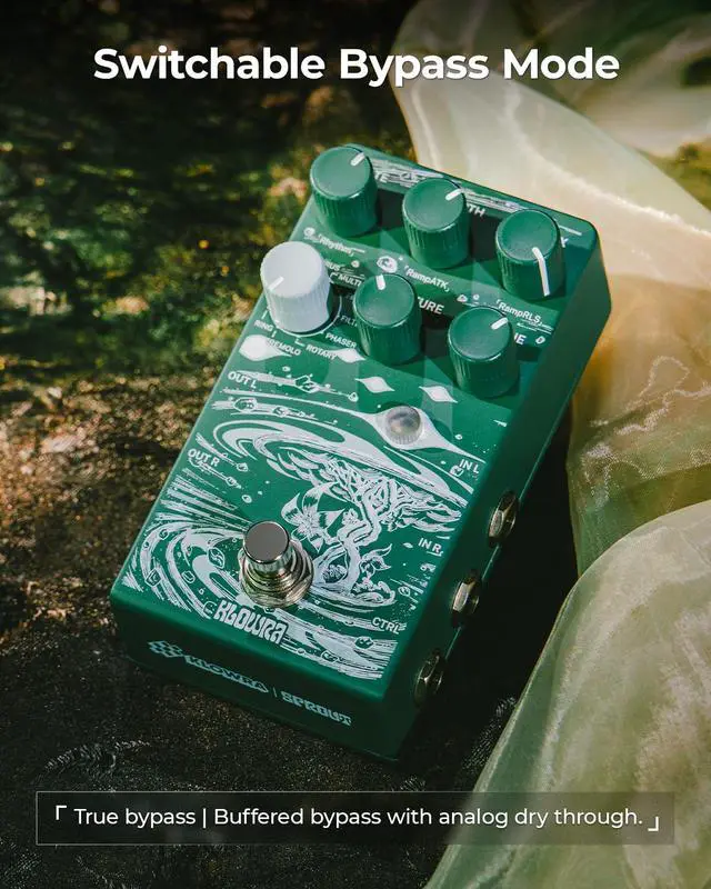 Alt view image 5 of 7 - Sprout Modulation Guitar Effects Pedal with 9 modes | True Stereo,Rotary,Chorus,Flanger,Analog Dry Through,True Bypass, Tap Tempo,Presets