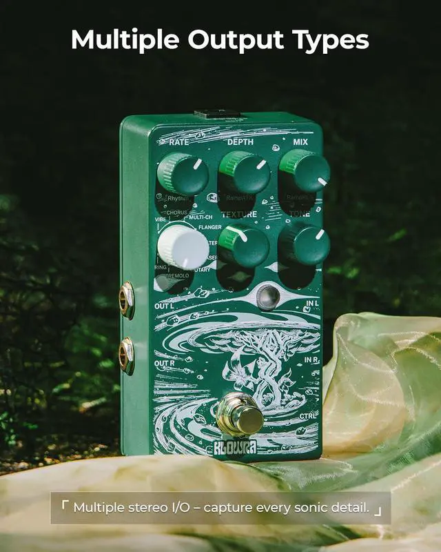 Alt view image 6 of 7 - Sprout Modulation Guitar Effects Pedal with 9 modes | True Stereo,Rotary,Chorus,Flanger,Analog Dry Through,True Bypass, Tap Tempo,Presets
