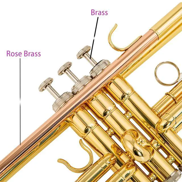 Alt view image 5 of 7 - bb trumpet 6331 brass b flat trumpet for beginners and intermediate players copper leadpipe gold lacquer finish stainless steel valves phosphorus hard case and accessories included