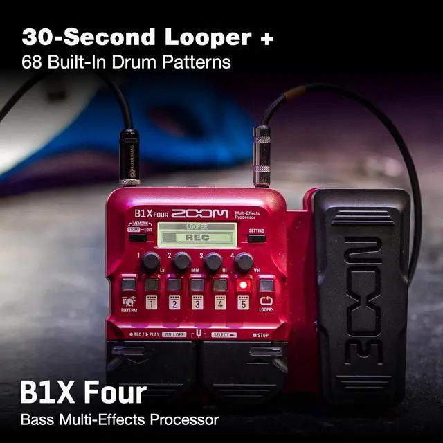 Alt view image 3 of 7 - B1X FOUR Bass Multi-Effects Processor with Expression Pedal, 70+ Built-in Effects, Amp Modeling, Looper, Rhythm Section, Tuner, Battery Powered