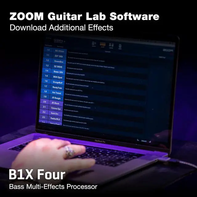Alt view image 5 of 7 - B1X FOUR Bass Multi-Effects Processor with Expression Pedal, 70+ Built-in Effects, Amp Modeling, Looper, Rhythm Section, Tuner, Battery Powered