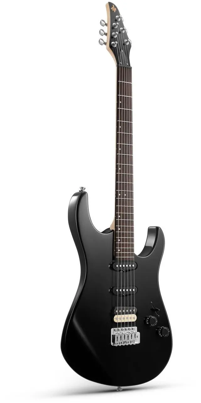 Main image of DMT-66 Solid Body Electric Guitar Kit for Beginners, Full Size 39" Electric Guitar with HSS Pickups, Poplar Body, Maple Neck, Starter Guitar with Gig Bag, Adjustment Wrench, Black