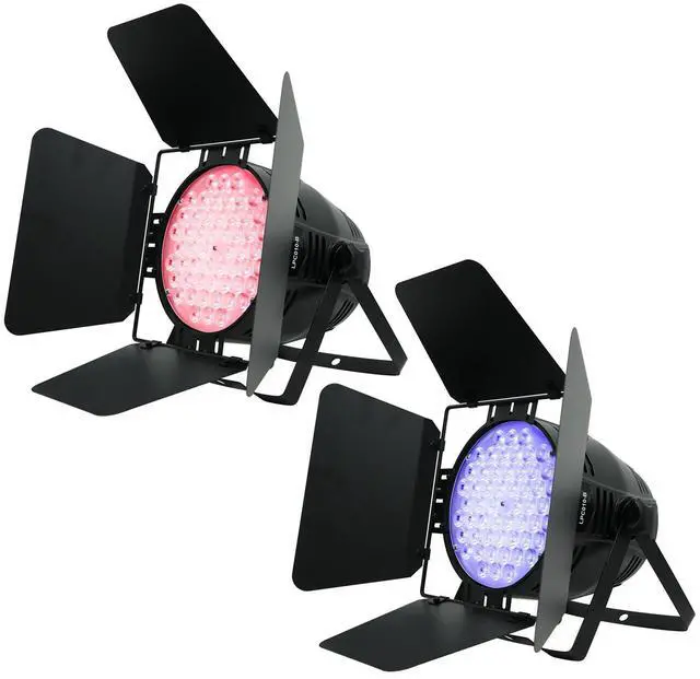 Main image of 54 * 4W Stage Light with Barn Doors,RGBW High CRI DJ Light-2 Packs | 54 * 4W CRI>90 RGBW LEDs, Auto/Sound/DMX512/Master-Slave, LPC010N-B PAR Light For Parties,Concerts,theatrical,uplighting