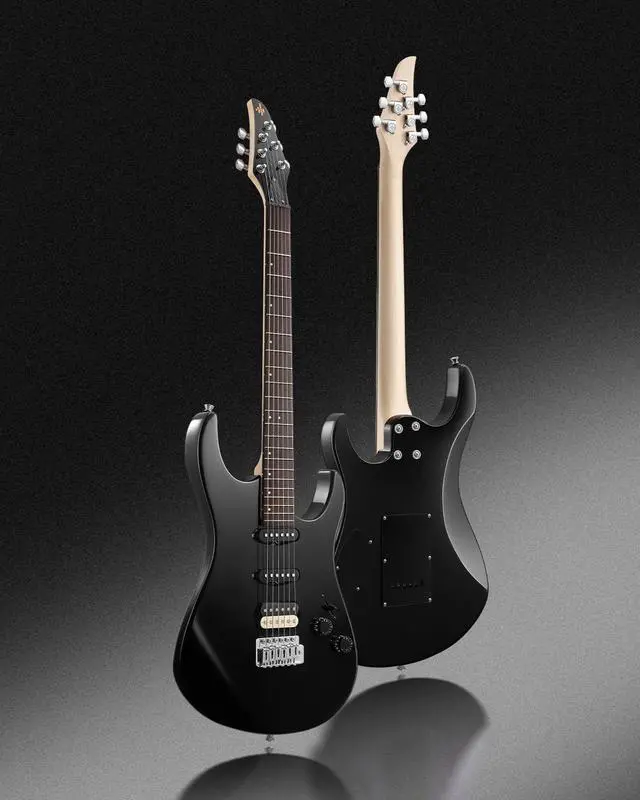 Alt view image 5 of 7 - DMT-66 Solid Body Electric Guitar Kit for Beginners, Full Size 39" Electric Guitar with HSS Pickups, Poplar Body, Maple Neck, Starter Guitar with Gig Bag, Adjustment Wrench, Black