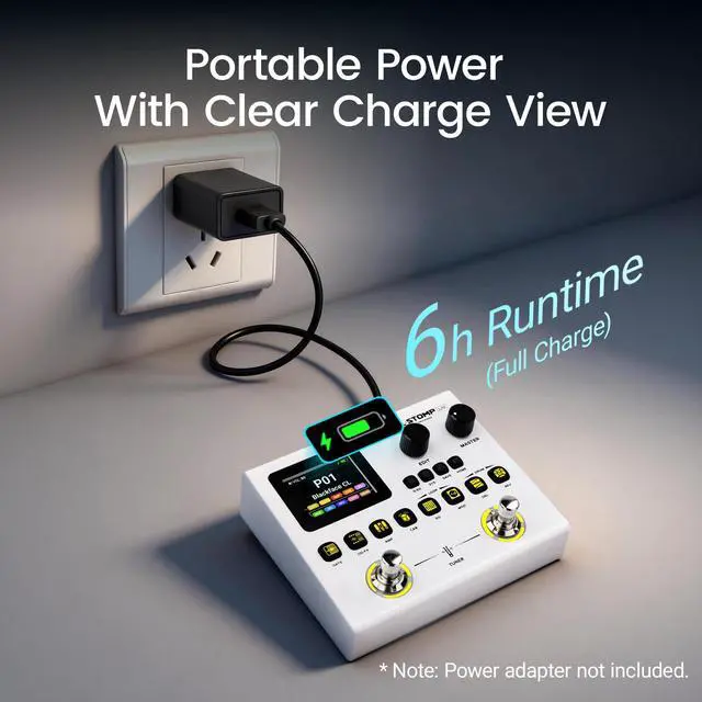 Alt view image 6 of 7 - JME-02 Dual Stomp Lite Multi-Effects Guitar Pedal, Portable Guitar Pedal with 125 Effects, 99 Presets, 10 Effect Modules, 100 Drum Rhythms, 40s Looper, 20 IR/NAM Slots, USB Audio Interface
