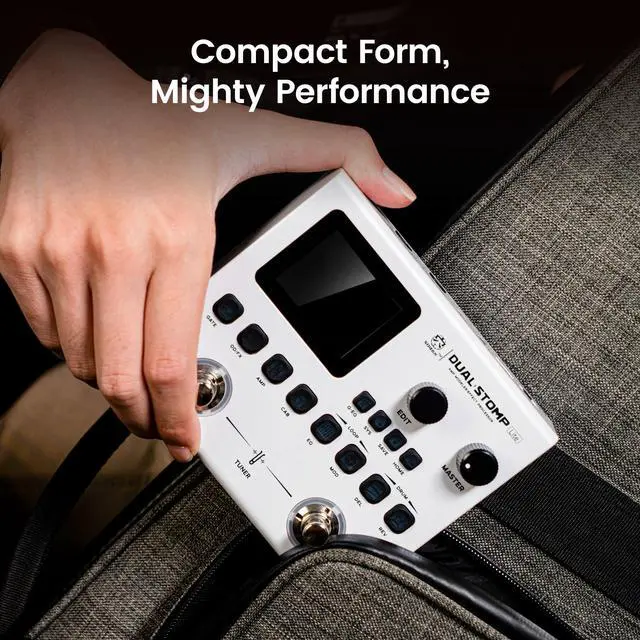 Alt view image 7 of 7 - JME-02 Dual Stomp Lite Multi-Effects Guitar Pedal, Portable Guitar Pedal with 125 Effects, 99 Presets, 10 Effect Modules, 100 Drum Rhythms, 40s Looper, 20 IR/NAM Slots, USB Audio Interface