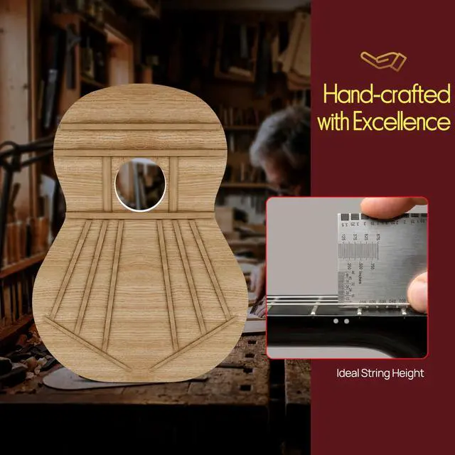 Alt view image 5 of 7 - 30-Inch Beginner Acoustic Guitar Kit, 6-String Classical Style Travel Guitar for Kids & Adults - Includes Shoulder Strap, Strings, Picks, Tuning Pitch Pipe & Storage Gig Bag, Handcrafted Wood