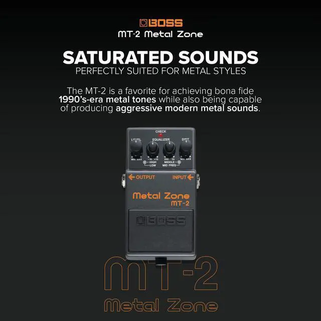 Alt view image 2 of 7 - MT-2 Metal Zone Distortion Guitar Pedal