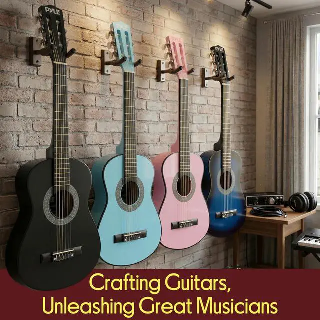 Alt view image 6 of 7 - 30-Inch Beginner Acoustic Guitar Kit, 6-String Classical Style Travel Guitar for Kids & Adults - Includes Shoulder Strap, Strings, Picks, Tuning Pitch Pipe & Storage Gig Bag, Handcrafted Wood