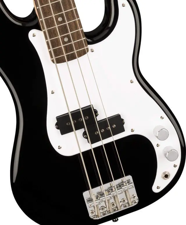 Alt view image 3 of 7 - Squier Mini Precision Bass, Black, Laurel Fingerboard | 3/4 size beginner bass guitar, ideal for kids and small players, laurel fingerboard, lightweight short scale neck