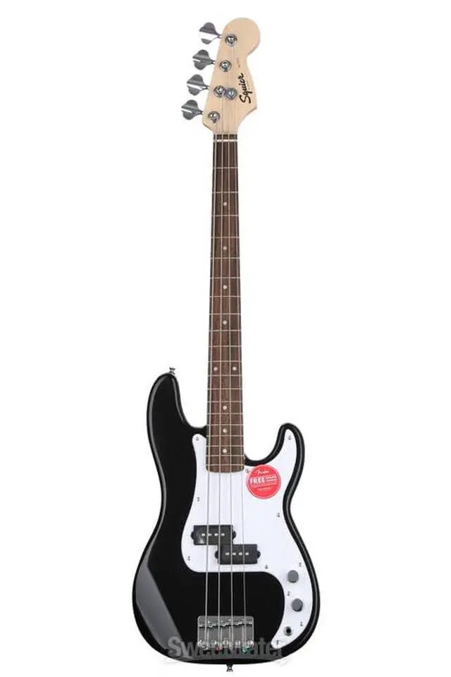 Alt view image 4 of 7 - Squier Mini Precision Bass, Black, Laurel Fingerboard | 3/4 size beginner bass guitar, ideal for kids and small players, laurel fingerboard, lightweight short scale neck