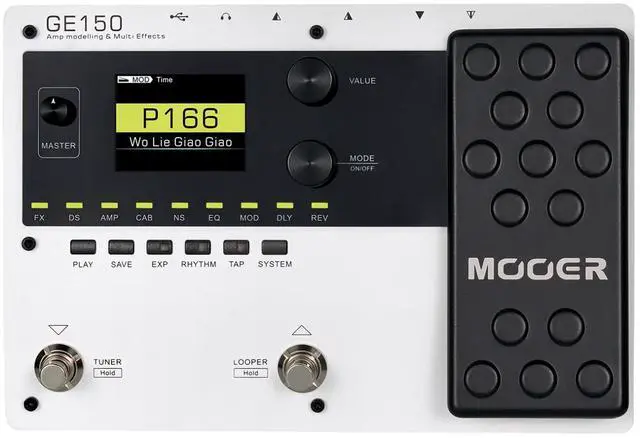 Main image of GE150 White Guitar Multi Effects with Metal Shell Desktop Jamming Tool Floor Guitar Processor for Practice, Live Show, Studio Recording