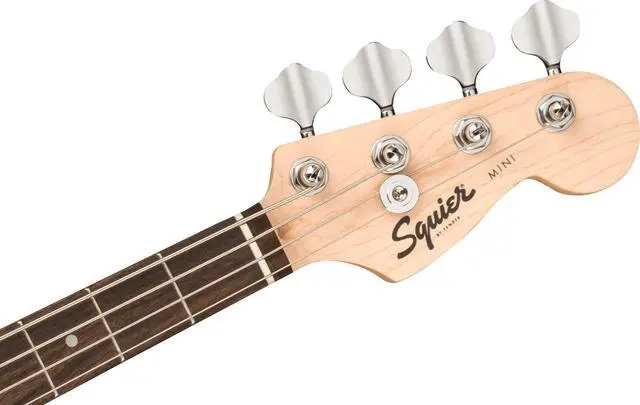 Alt view image 6 of 7 - Squier Mini Precision Bass, Black, Laurel Fingerboard | 3/4 size beginner bass guitar, ideal for kids and small players, laurel fingerboard, lightweight short scale neck