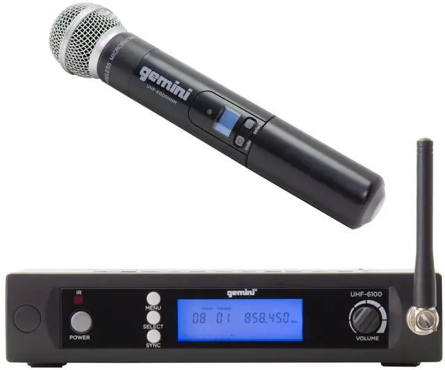 Main image of UHF Handheld Microphone System, 256 Channels, 240ft (UHF-6100M-R2) | UHF handheld mic, 256 channels, 512-537 MHz - 240 ft range - LCD, auto SYNC - XLR & 1/4" outputs