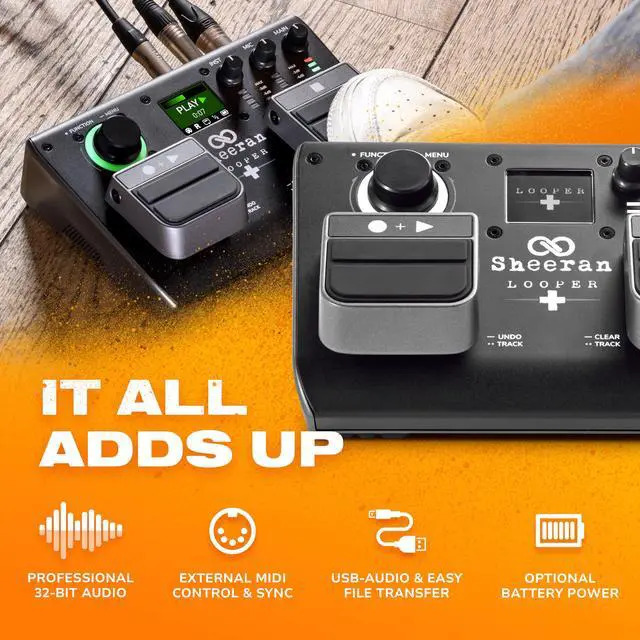Alt view image 5 of 7 - + Dual Track Pedal for Guitar, Bass, Keyboard, Vocals and more, with 128 loops storage, 4 Looping Modes, LED Screen and Audio interface