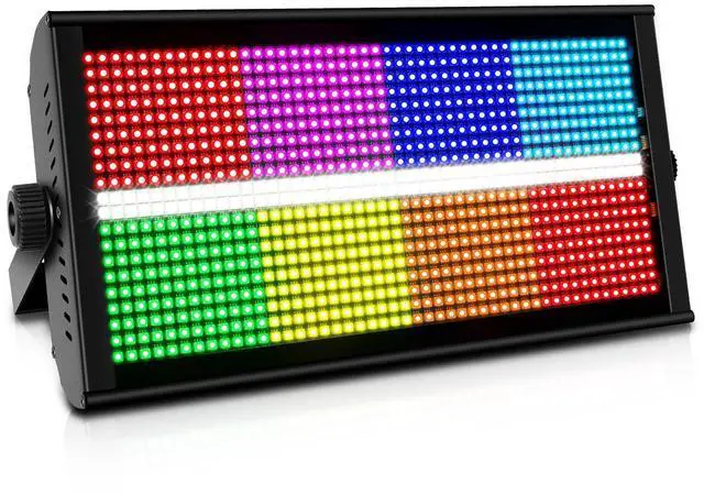Main image of 500W Stage Strobe Lights: 960LEDs RGBW 4IN1 - Metal Construction 135° Wide Coverage - Sound Activated Multi Modes - DMX & RDM Control - Great for Club Music Show Mobile DJ Wedding Party