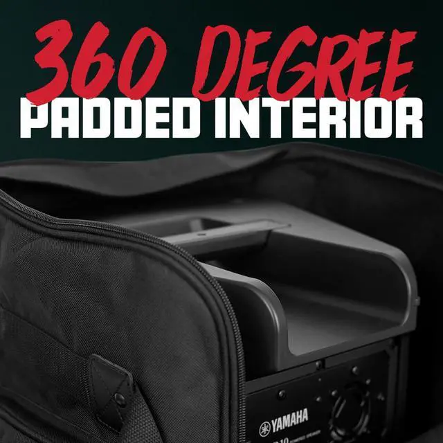 Alt view image 2 of 7 - Cases Heavy-Duty Padded Speaker Tote Bag, 12" Speakers (GPA-TOTE12) | Protect and carry a 12 in. speaker with water-resistant fabric, full padding, and reinforced wraparound handles