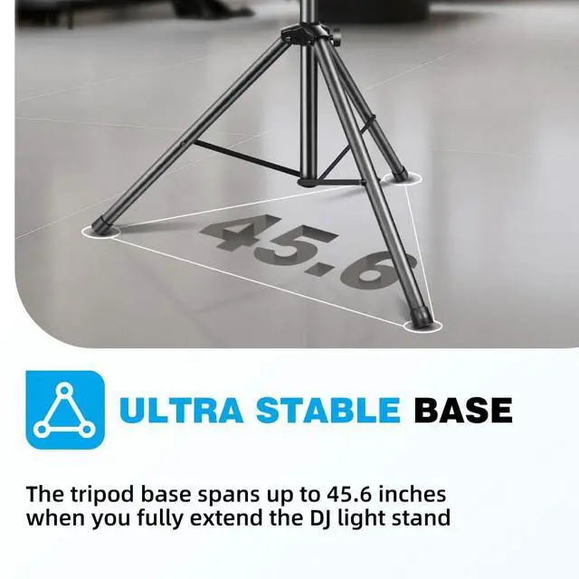Alt view image 6 of 7 - DJ Light Stand, T-Bar Tripod Stage s Portable and Adjustable 49-114 Inch Heavy Duty