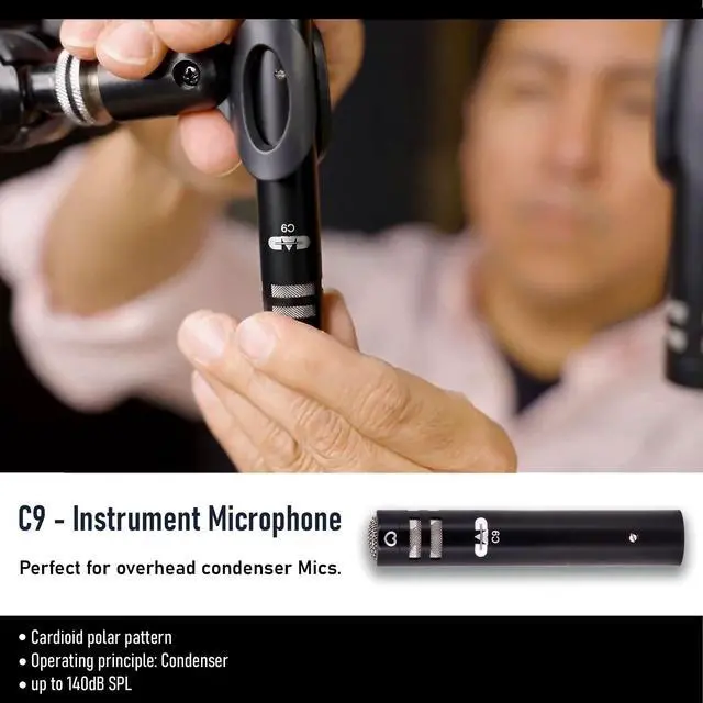 Alt view image 4 of 7 - Stage7 Premium 7-Piece Drum Instrument Mic Pack with Vinyl Carrying Case + 7 On Stage Microphones Cables, 20 Feet