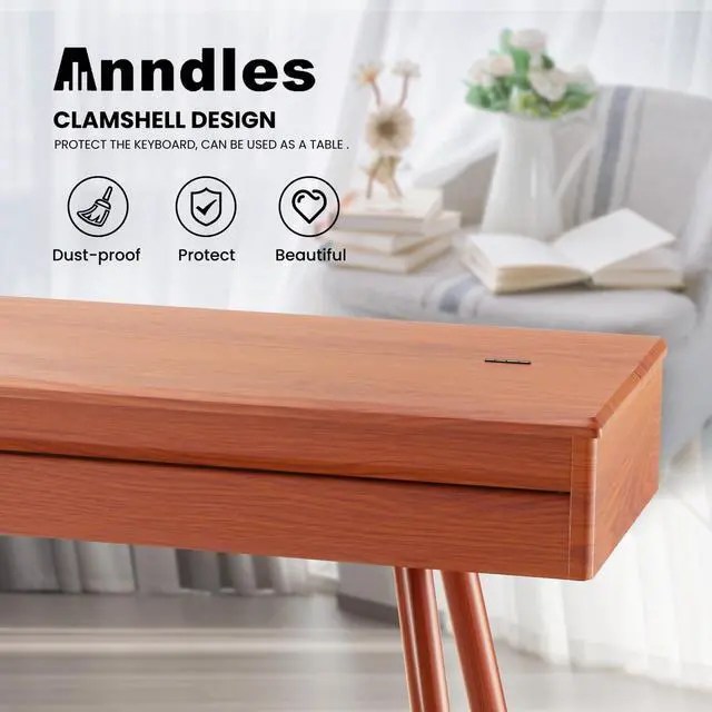 Alt view image 6 of 6 - Electric Piano 88 Keys Digital Piano Weighted for Beginner Keyboard Piano Include Piano Bench Power Adapter Three Pedal Manual User (Wood Color)