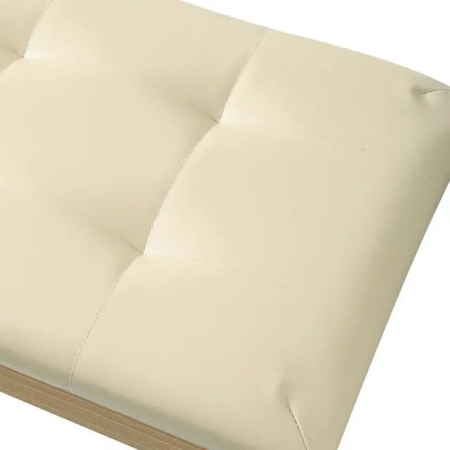 Alt view image 5 of 7 - Duet Piano Bench Wooden Keyboard Bench with Storage Compartment, 29''Piano Chair Seat with Padded Cushion, Long Piano Stool Beige