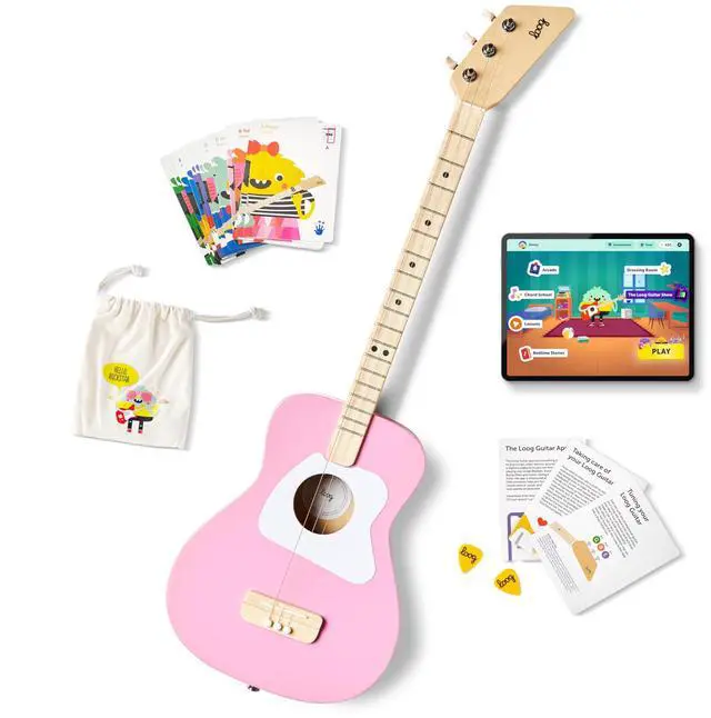 Main image of Pro Acoustic kids Guitar 3-strings Ages 6+ Learning App and Lessons Included