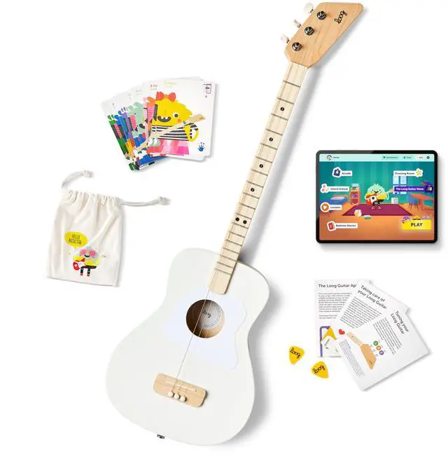 Main image of Pro Acoustic kids Guitar 3-strings Ages 6+ Learning App and Lessons Included White