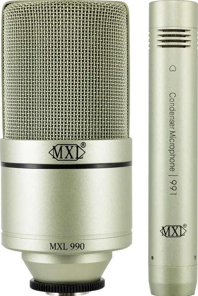 Main image of 990/991 Large and Small Diaphragm Condenser Microphone Bundle Project/Home Studio Recording | XLR | Cardiod (Champagne)