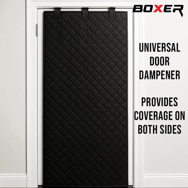 Alt view image 3 of 7 - Tools Door Sound Dampening Blanket Universal 80" x 35" - Easy Hanging - Diamond Stitching, Double Sided, Acoustic Treatment Blanket, Insulated, Sound Reducing