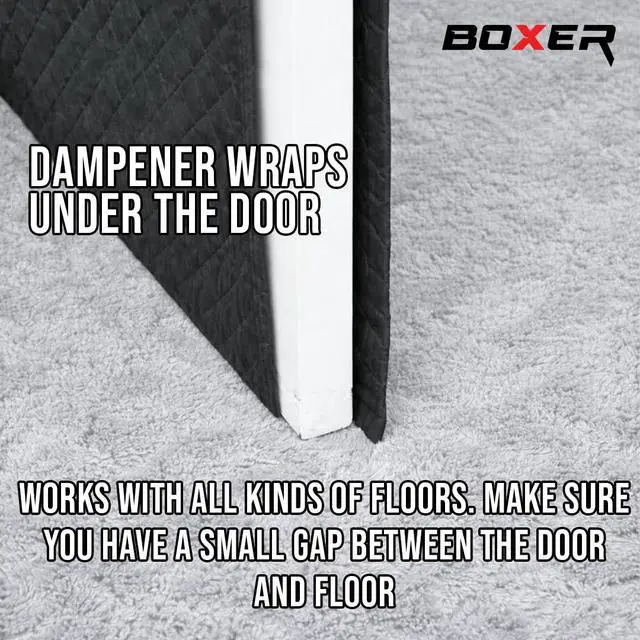 Alt view image 5 of 7 - Tools Door Sound Dampening Blanket Universal 80" x 35" - Easy Hanging - Diamond Stitching, Double Sided, Acoustic Treatment Blanket, Insulated, Sound Reducing