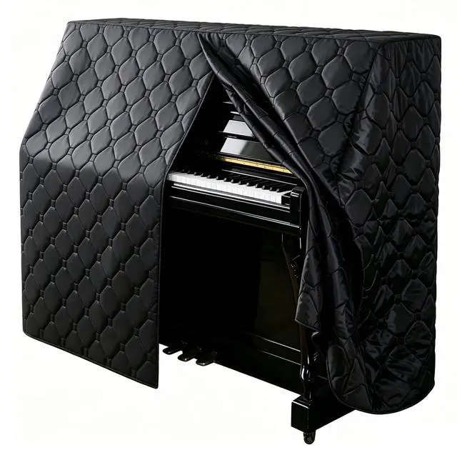 Main image of Upright Piano Cover-Thick Cotton Lining, Waterproof, Dustproof, Sunscreen, Anti-collision-Protection of Piano Aging-Washable Piano Full Cover (Open The Curtains)