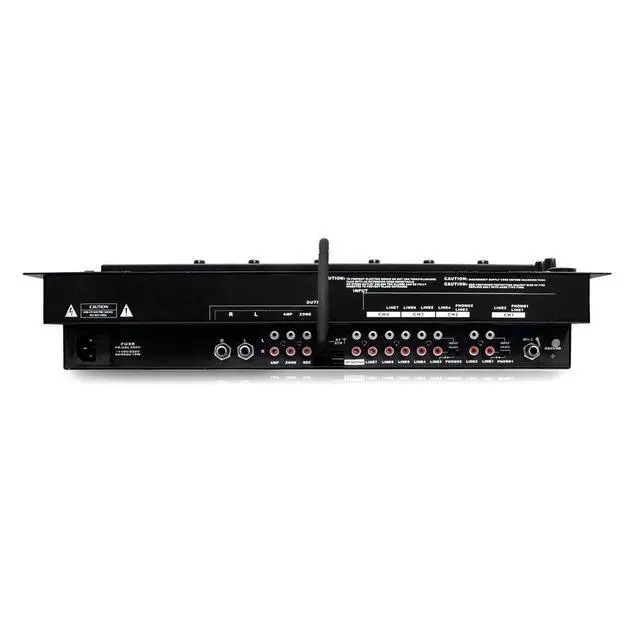 Alt view image 2 of 7 - 6 Channel Mixer DJ Controller with Bluetooth, Professional Sound Digital Mixing System with LED Illumination, Slider Controls, Speed Control, 10 Band Equalizer 5U Rack Mount System - PYD1964B.5