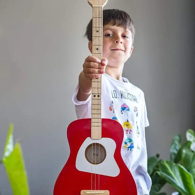 Alt view image 7 of 7 - Pro Acoustic kids Guitar 3-strings Ages 6+ Learning App and Lessons Included White