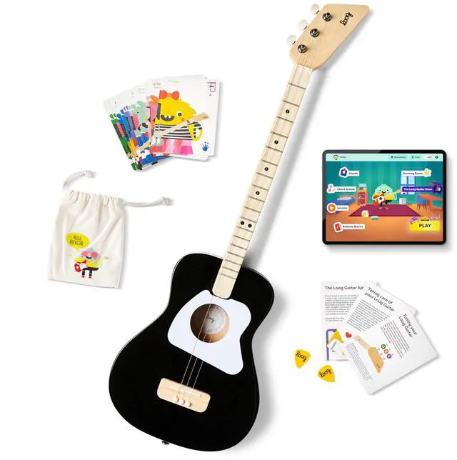 Main image of Pro Acoustic kids Guitar 3-strings Ages 6+ Learning App and Lessons Included Black