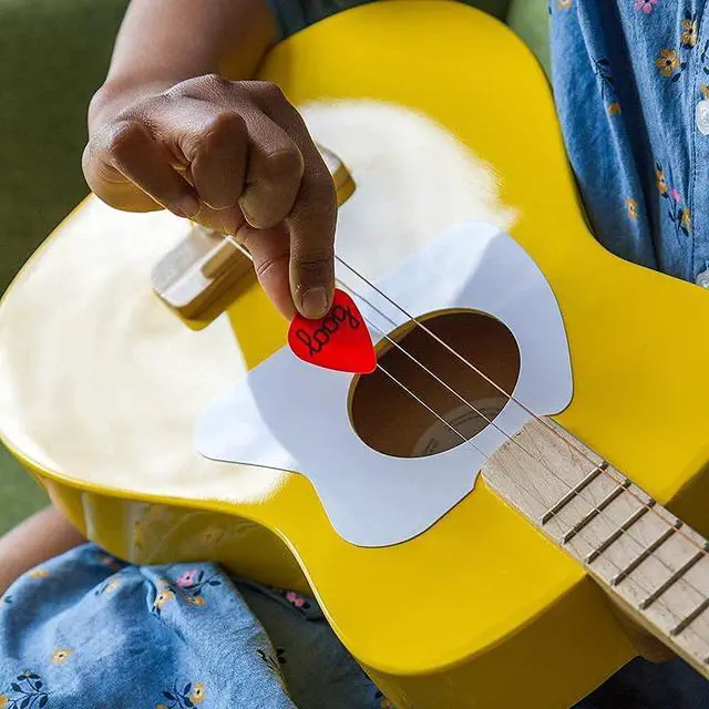 Alt view image 7 of 7 - Pro Acoustic kids Guitar 3-strings Ages 6+ Learning App and Lessons Included Black